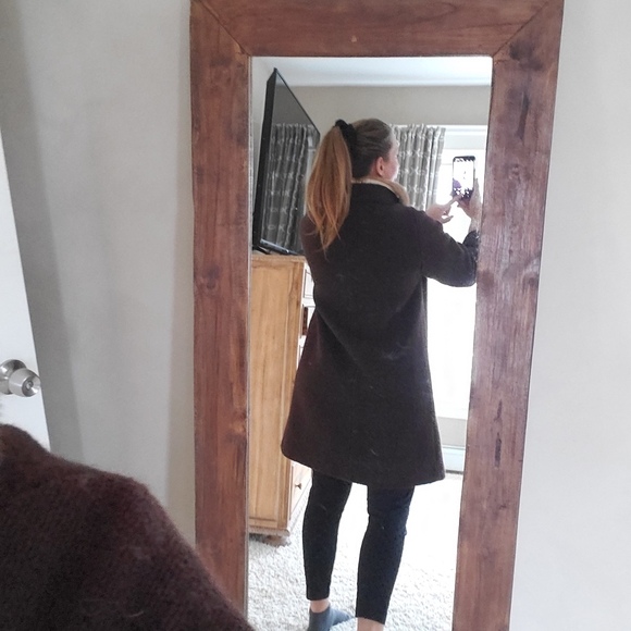 Vintage fur trimmed mink collar coat brown - Picture 6 of 7